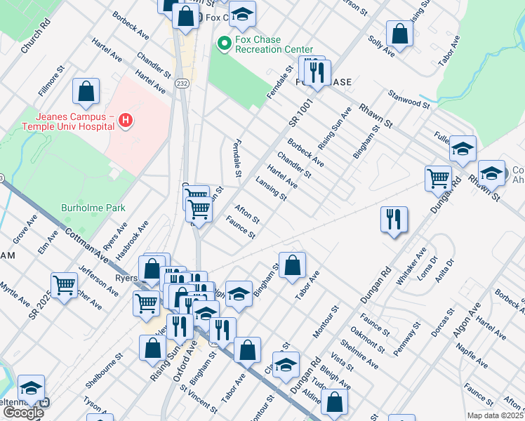 map of restaurants, bars, coffee shops, grocery stores, and more near 926 Napfle Avenue in Philadelphia