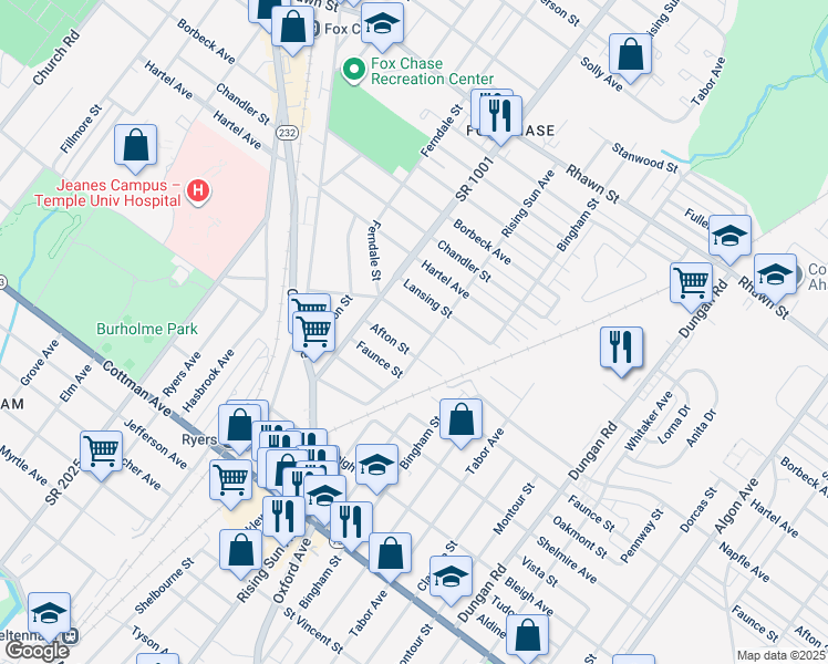 map of restaurants, bars, coffee shops, grocery stores, and more near 926 Napfle Avenue in Philadelphia