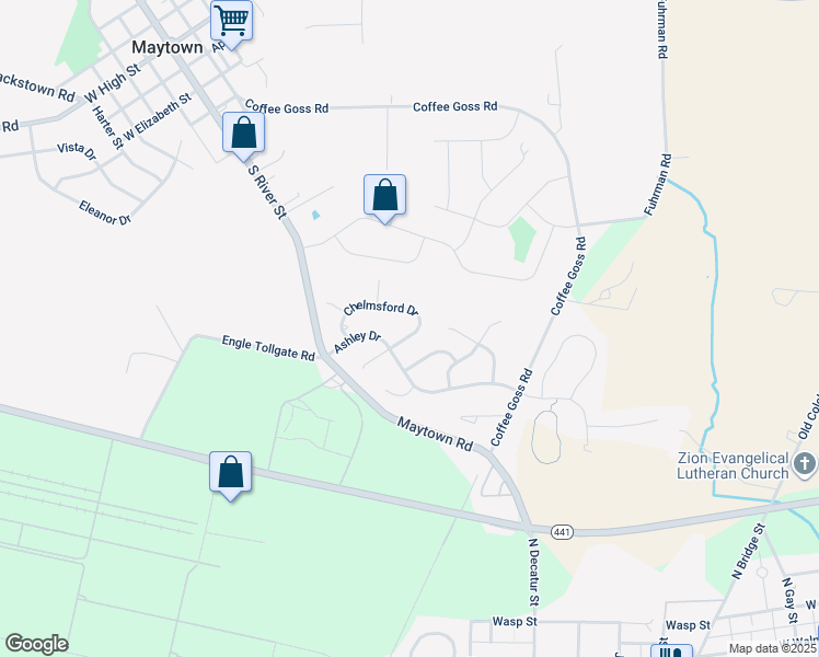 map of restaurants, bars, coffee shops, grocery stores, and more near 138 Chelmsford Drive in Marietta