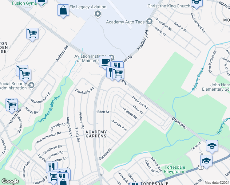 map of restaurants, bars, coffee shops, grocery stores, and more near 3303 Fitler Street in Philadelphia