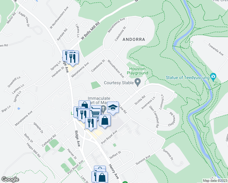 map of restaurants, bars, coffee shops, grocery stores, and more near 829 Grakyn Lane in Philadelphia