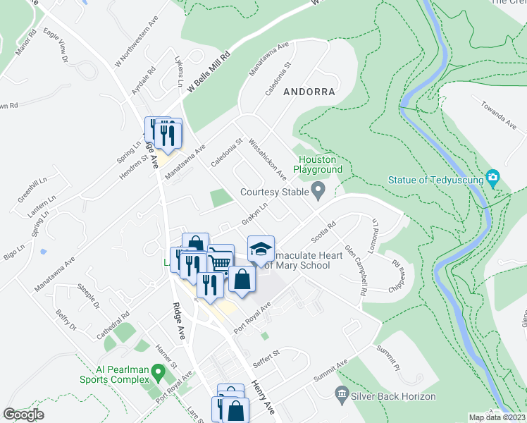 map of restaurants, bars, coffee shops, grocery stores, and more near 829 Grakyn Lane in Philadelphia
