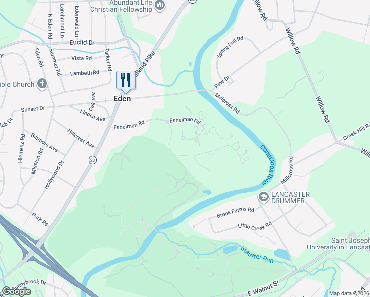 map of restaurants, bars, coffee shops, grocery stores, and more near 193 Eshelman Road in Lancaster