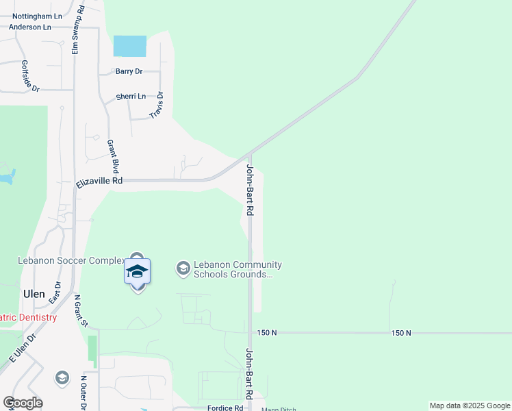 map of restaurants, bars, coffee shops, grocery stores, and more near 1820 John-Bart Road in Lebanon