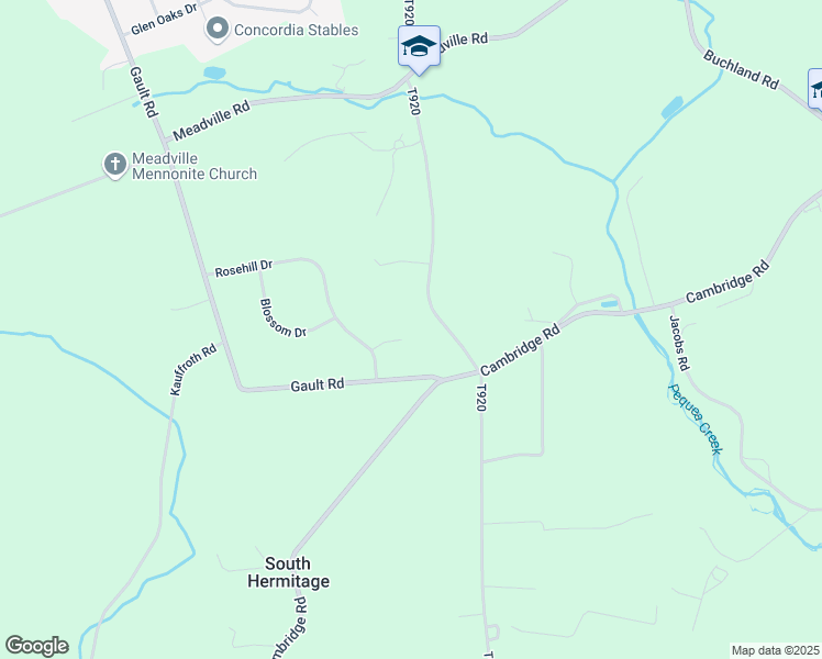 map of restaurants, bars, coffee shops, grocery stores, and more near 5864 Thistle Drive in Narvon