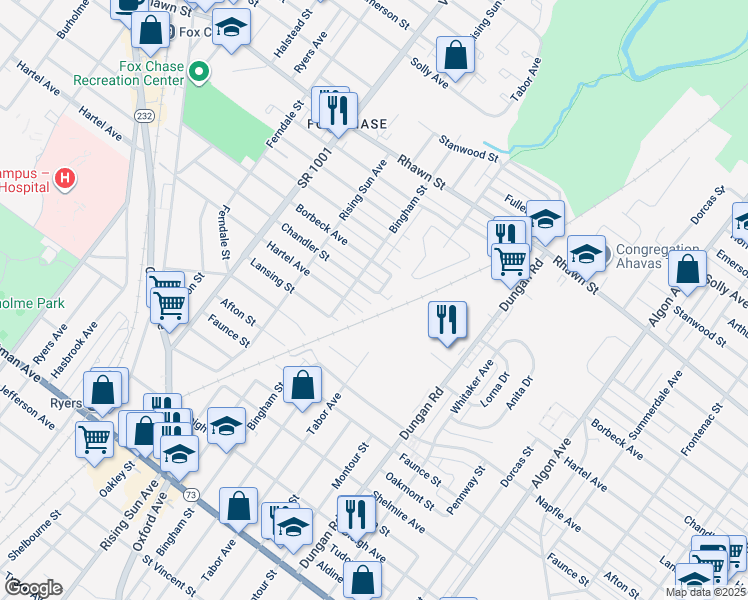 map of restaurants, bars, coffee shops, grocery stores, and more near 1118 Chandler Street in Philadelphia