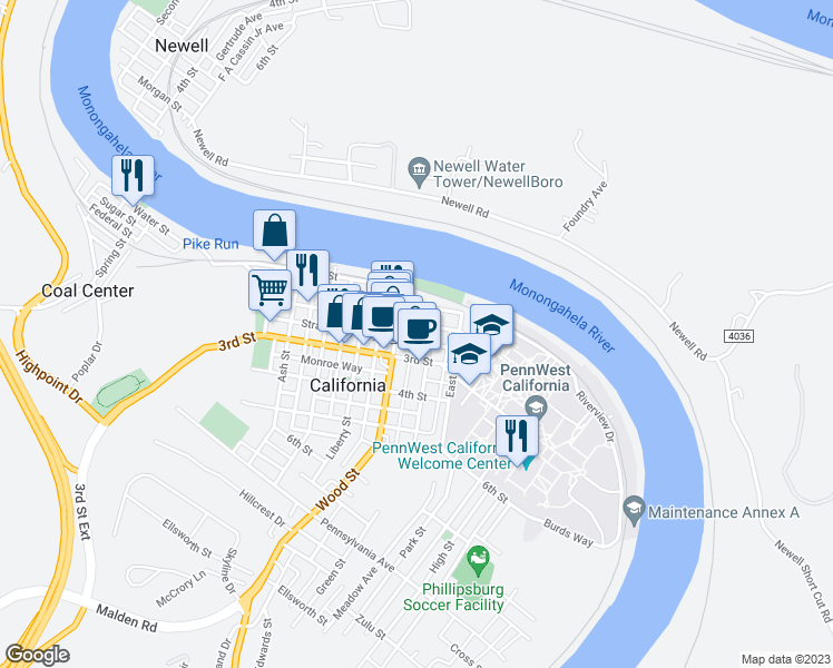 map of restaurants, bars, coffee shops, grocery stores, and more near 435 2nd Street in California