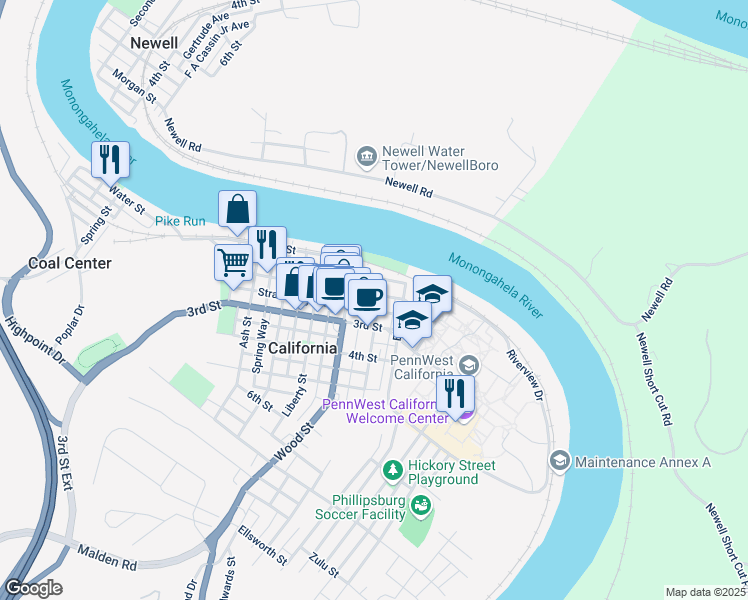 map of restaurants, bars, coffee shops, grocery stores, and more near 457 2nd Street in California