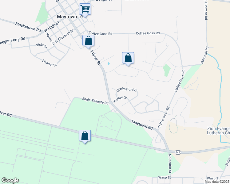 map of restaurants, bars, coffee shops, grocery stores, and more near 45 Chelmsford Drive in Marietta