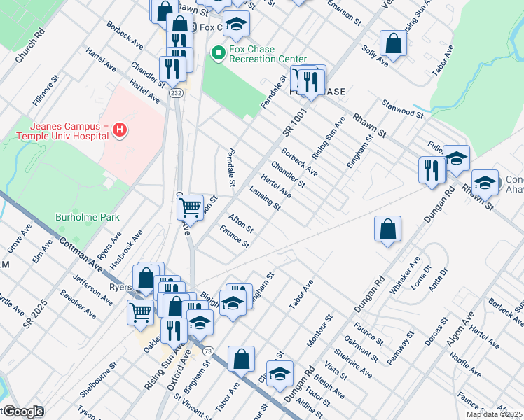 map of restaurants, bars, coffee shops, grocery stores, and more near 923 Napfle Avenue in Philadelphia