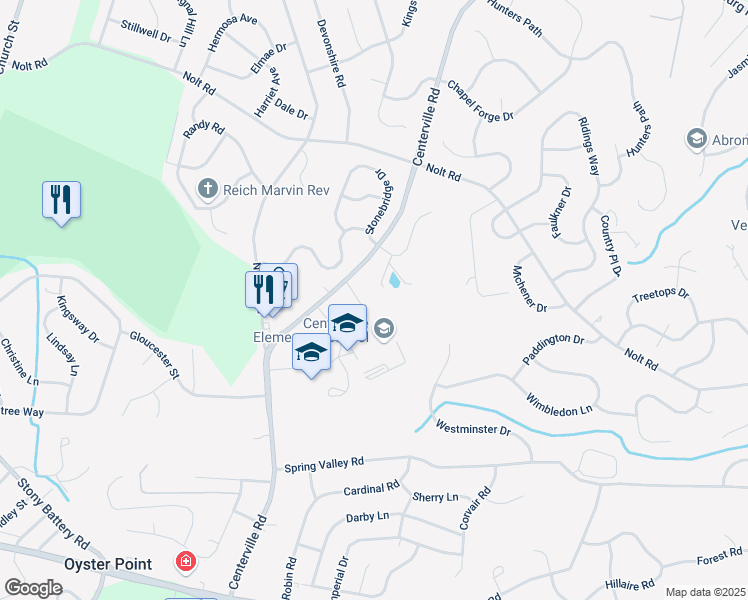 map of restaurants, bars, coffee shops, grocery stores, and more near 113 Knights Lane in Lancaster