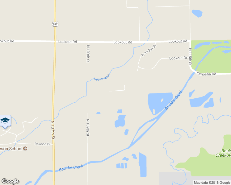 map of restaurants, bars, coffee shops, grocery stores, and more near 5100 North 109th Street in Longmont