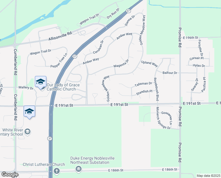 map of restaurants, bars, coffee shops, grocery stores, and more near 10573 Talisman Drive in Noblesville