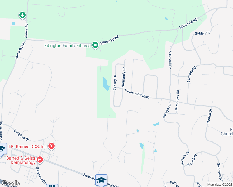 map of restaurants, bars, coffee shops, grocery stores, and more near 2059 Londondale Parkway in Newark