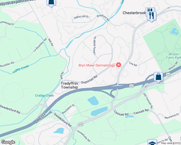map of restaurants, bars, coffee shops, grocery stores, and more near 1200 Morris Drive in Wayne