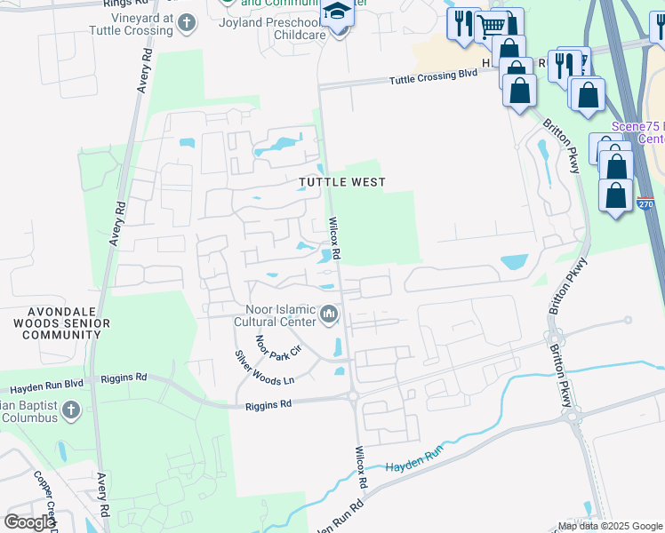 map of restaurants, bars, coffee shops, grocery stores, and more near 4889 Common Market Place in Dublin