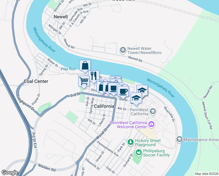 map of restaurants, bars, coffee shops, grocery stores, and more near 300 2nd Street in California