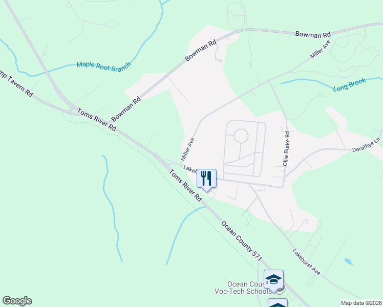 map of restaurants, bars, coffee shops, grocery stores, and more near 860 Miller Avenue in Jackson Township