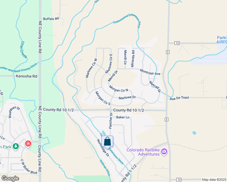 map of restaurants, bars, coffee shops, grocery stores, and more near 1595 Morgan Drive in Erie