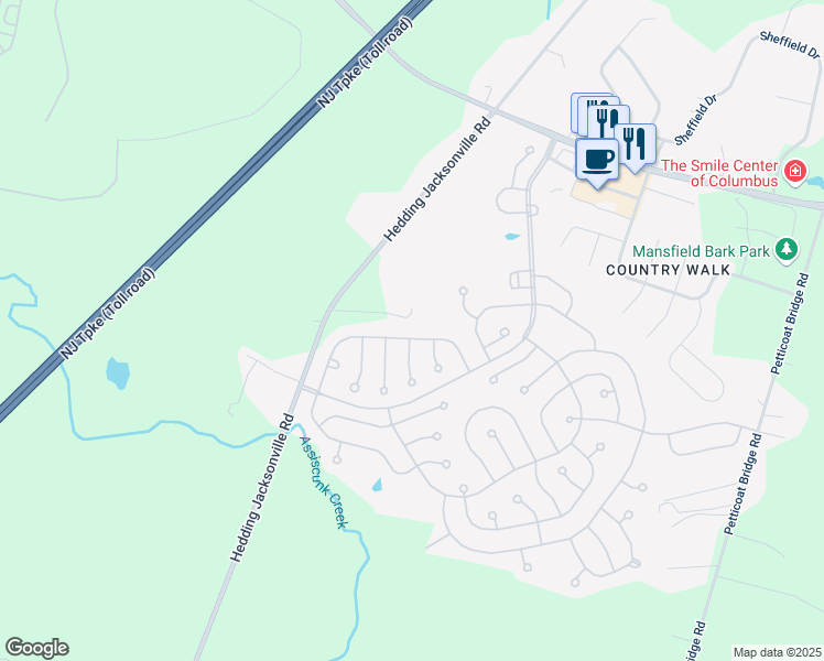 map of restaurants, bars, coffee shops, grocery stores, and more near 22 Deep Hollow Lane North in Mansfield