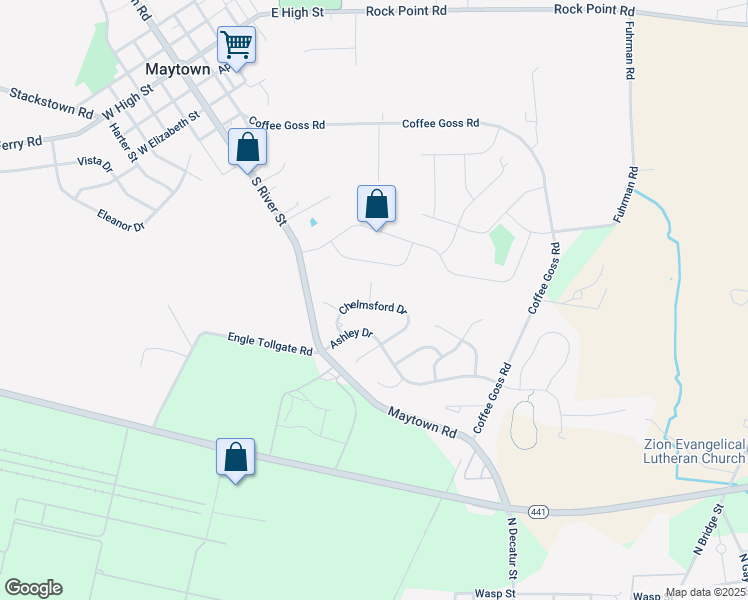 map of restaurants, bars, coffee shops, grocery stores, and more near 67 Chelmsford Drive in Marietta