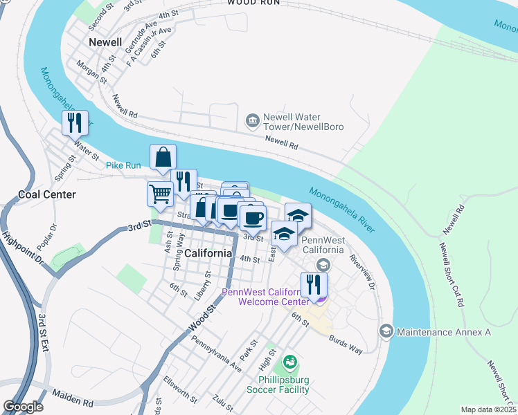 map of restaurants, bars, coffee shops, grocery stores, and more near 100 Temperance Way in California