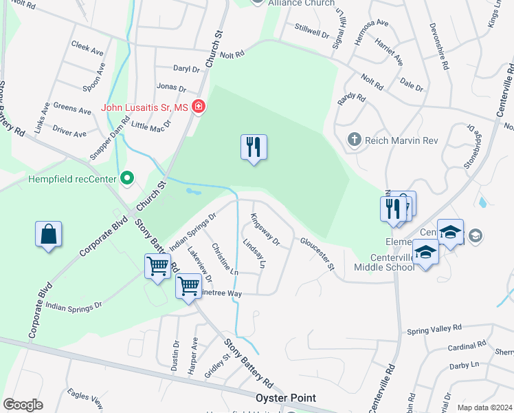 map of restaurants, bars, coffee shops, grocery stores, and more near 837 Kingsway Drive in Lancaster