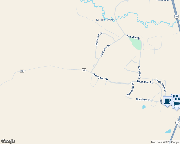 map of restaurants, bars, coffee shops, grocery stores, and more near County Road 565 in Granby
