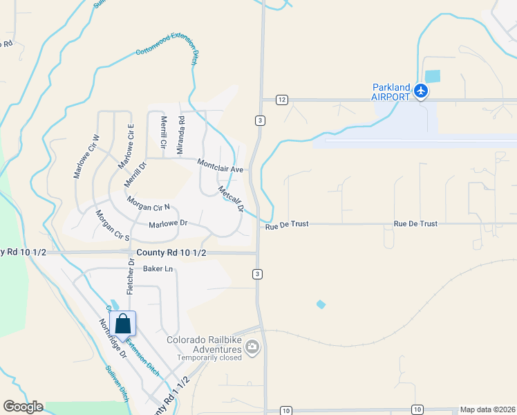 map of restaurants, bars, coffee shops, grocery stores, and more near 4677 County Road 3 in Erie