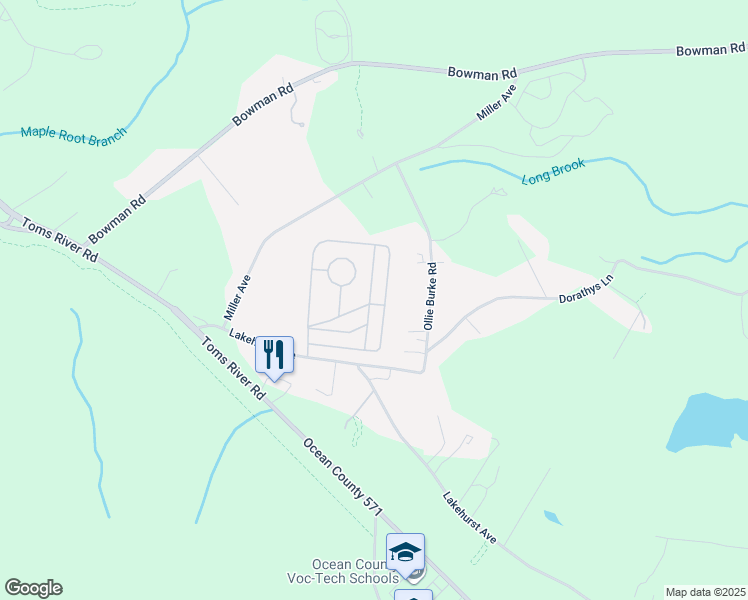 map of restaurants, bars, coffee shops, grocery stores, and more near 19 Judith Way in Jackson