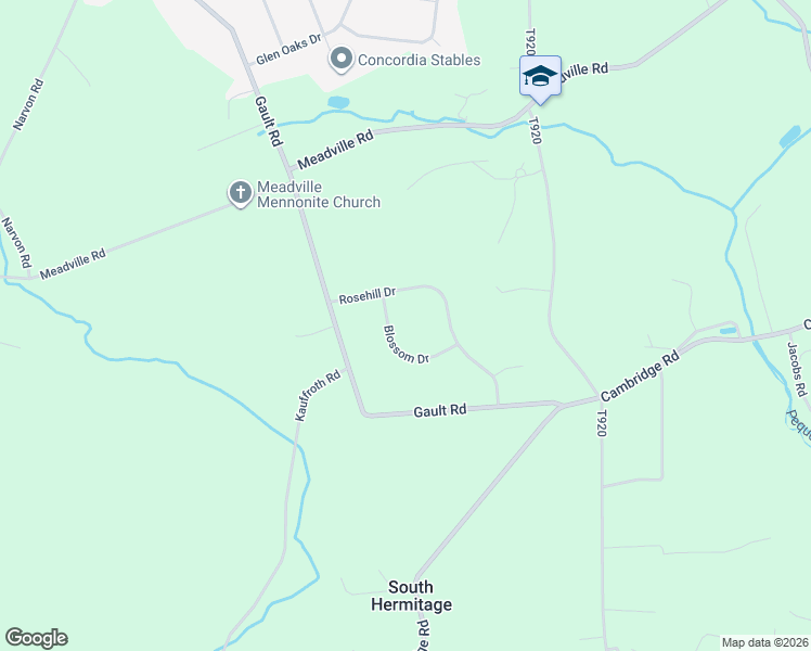 map of restaurants, bars, coffee shops, grocery stores, and more near 527 Blossom Drive in Narvon