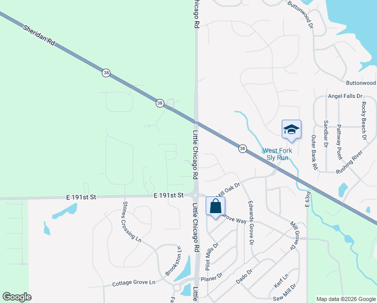 map of restaurants, bars, coffee shops, grocery stores, and more near 19268 Chestnut Grove Lane in Noblesville