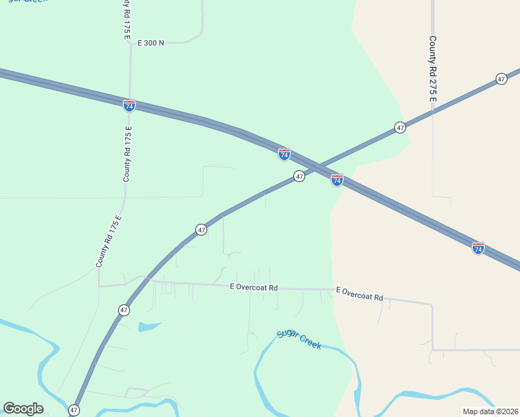 map of restaurants, bars, coffee shops, grocery stores, and more near 1960 Indiana 47 in Crawfordsville