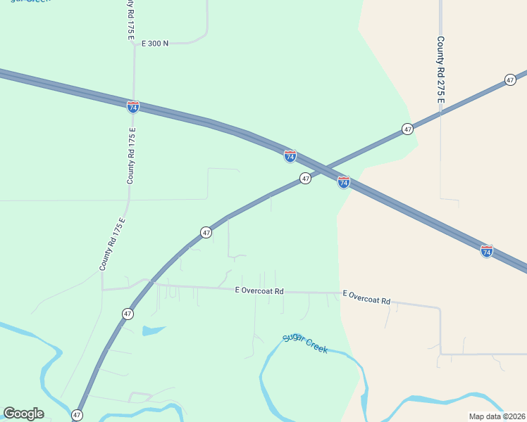 map of restaurants, bars, coffee shops, grocery stores, and more near 1960 Indiana 47 in Crawfordsville