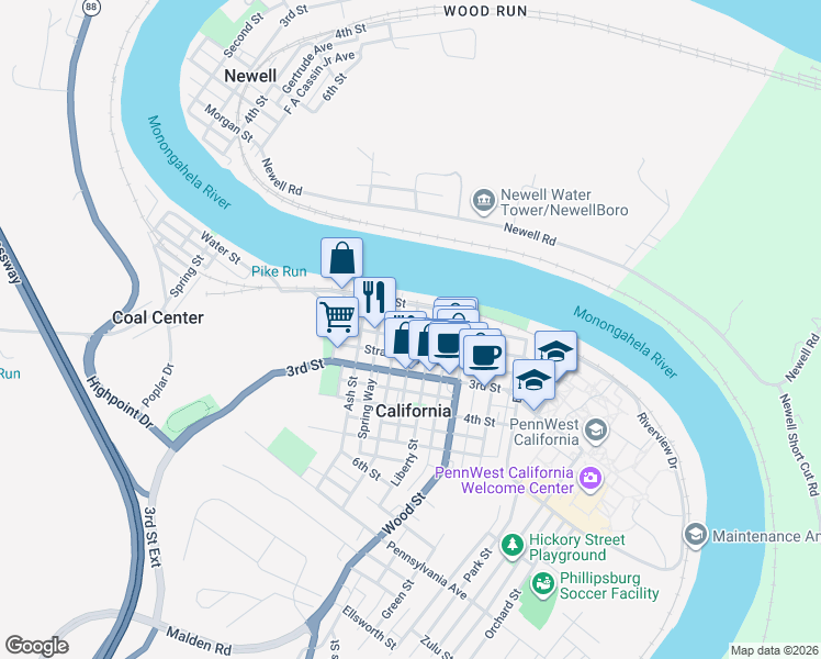 map of restaurants, bars, coffee shops, grocery stores, and more near 244 2nd Street in California