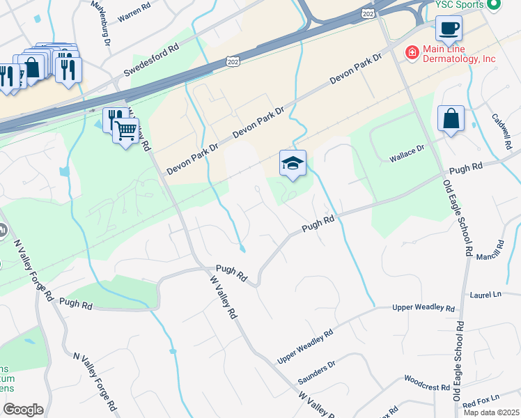 map of restaurants, bars, coffee shops, grocery stores, and more near 840 Monteith Drive in Wayne