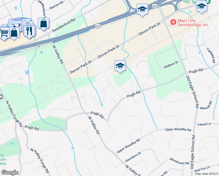 map of restaurants, bars, coffee shops, grocery stores, and more near 840 Monteith Drive in Wayne
