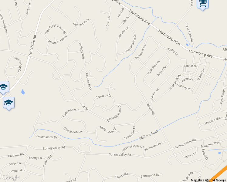 map of restaurants, bars, coffee shops, grocery stores, and more near 210 Topland Dr in Lancaster