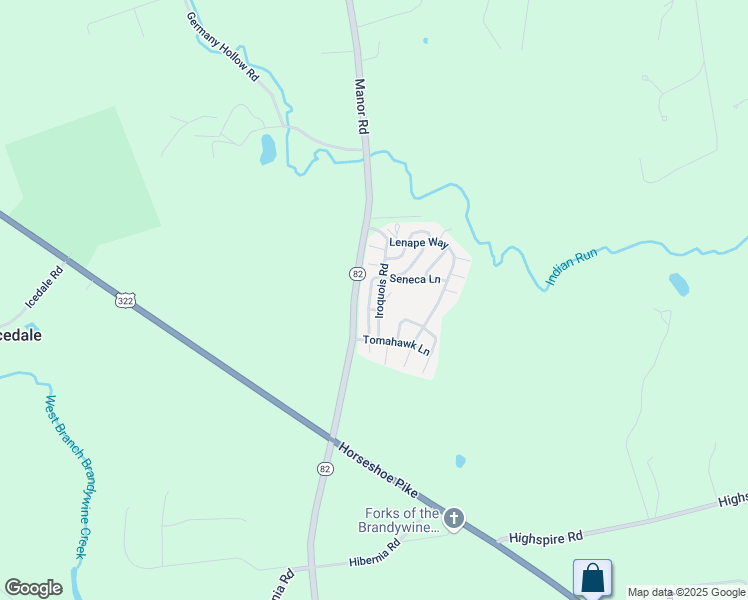 map of restaurants, bars, coffee shops, grocery stores, and more near 52 Ottawa Lane in Chester County