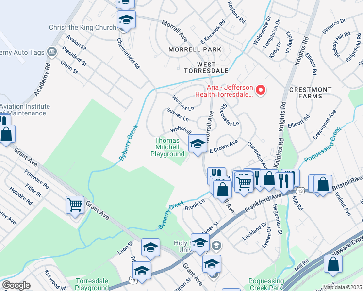 map of restaurants, bars, coffee shops, grocery stores, and more near 3650 West Crown Avenue in Philadelphia