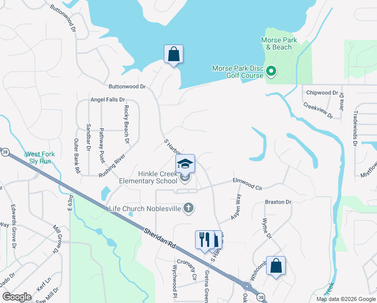 map of restaurants, bars, coffee shops, grocery stores, and more near 788 South Harbour Drive in Noblesville