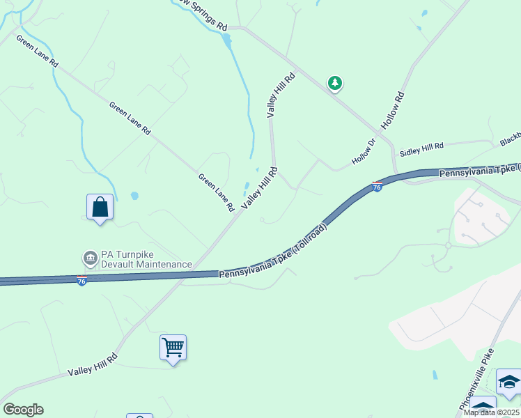 map of restaurants, bars, coffee shops, grocery stores, and more near 68 Deerfield Drive in Malvern