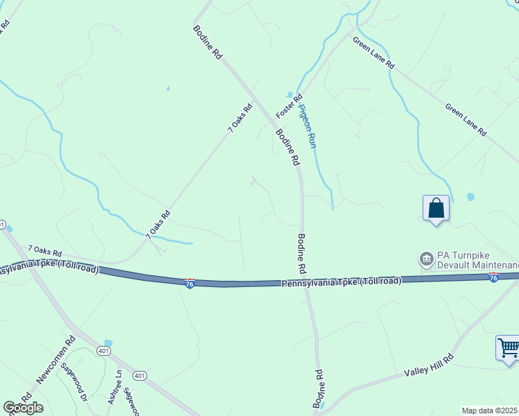 map of restaurants, bars, coffee shops, grocery stores, and more near 10 Hedgerow Lane in Malvern