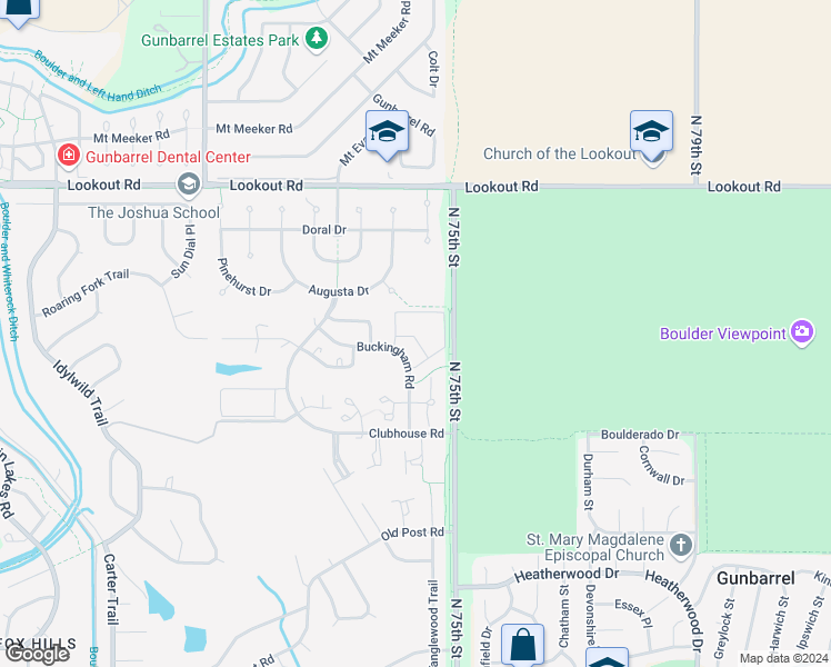 map of restaurants, bars, coffee shops, grocery stores, and more near 7477 Singing Hills Drive in Boulder
