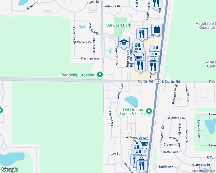 map of restaurants, bars, coffee shops, grocery stores, and more near 6 Prospect Pointe in Savoy