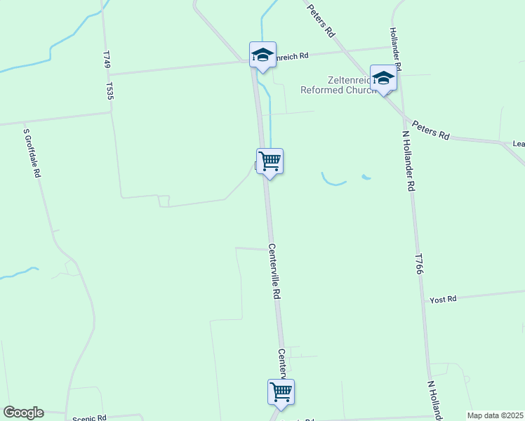 map of restaurants, bars, coffee shops, grocery stores, and more near 422 Centerville Road in Gordonville
