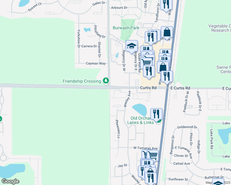 map of restaurants, bars, coffee shops, grocery stores, and more near 6 Prospect Pointe in Savoy