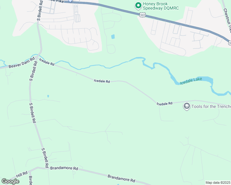 map of restaurants, bars, coffee shops, grocery stores, and more near 472 Icedale Road in Honey Brook