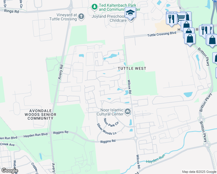 map of restaurants, bars, coffee shops, grocery stores, and more near 4908 Common Market Place in Dublin
