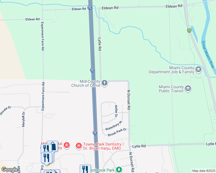map of restaurants, bars, coffee shops, grocery stores, and more near 1580 North Dorset Road in Troy